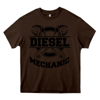 Chocolate Brown diesel mechanic Heavy Core Tee - linhVisuals