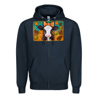 Navy autumn baby cow Zipper Hoodie - Jasminsmagicworld