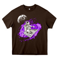 Chocolate Brown techno astronaut electronic music rave festival raver t shirt Heavy Core Tee - linhVisuals