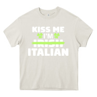 Cream kiss me im italian t  shirt kiss me i'm irish italian patriotic st pat Heavy Core Tee - linhVisuals