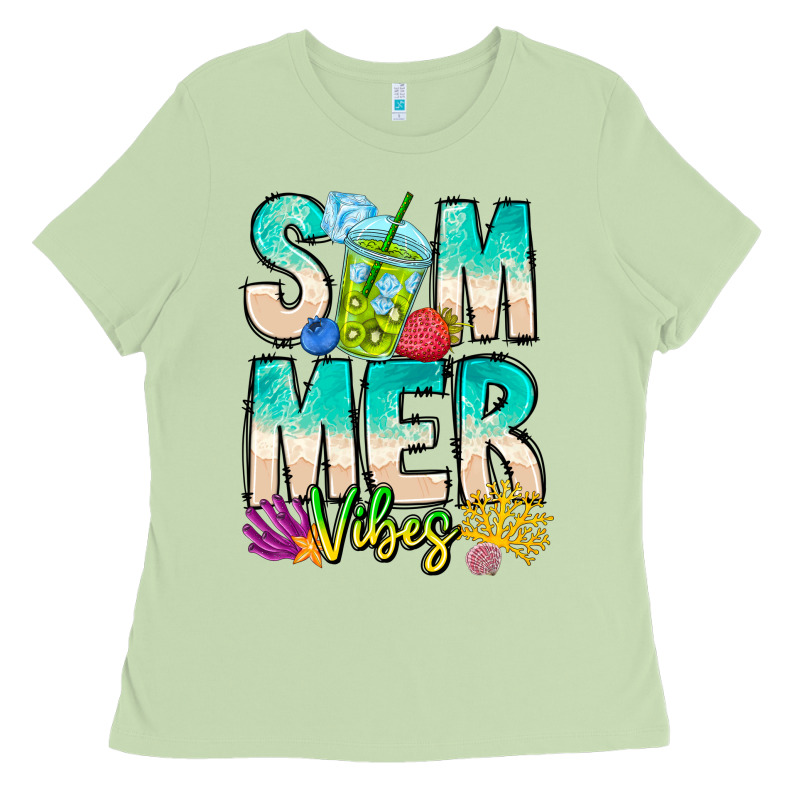 Summer Vibes Ladies Tee by CowhideDigitalArt | Teevron