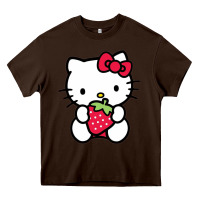 Chocolate Brown kitty Heavy Core Tee - linhVisuals