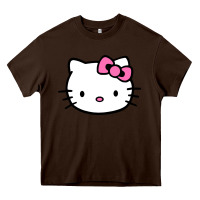 Chocolate Brown kitty Heavy Core Tee - linhVisuals