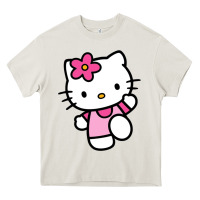 Cream kitty Heavy Core Tee - linhVisuals
