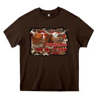 Chocolate Brown all i want for christmas is a cow Heavy Core Tee - RanaPortraitStore