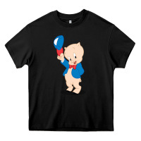 Black porky pig Heavy Core Tee - linhVisuals