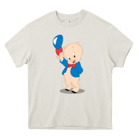 Cream porky pig Heavy Core Tee - linhVisuals