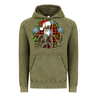 Vintage Olive Santa skeleton christmas Vintage Hoodie - Artiststas
