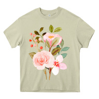 Mossy Bouquet Floral Heavy Core Tee - linhVisuals
