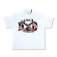 White Best Dad Ever Urban Heavy Tee - CowhideDigitalArt