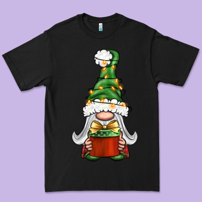Christmas Gnome With Gift Premium Tee Designed By Bundleandbundleshop