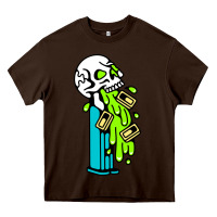 Chocolate Brown skull pez Heavy Core Tee - linhVisuals