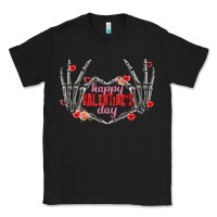 Black Happy Valentine's Day skeleton hands Classic Tee - FaDigitalArtStudio