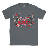 Charcoal Heather Happy Valentine's Day skeleton hands Classic Tee - FaDigitalArtStudio