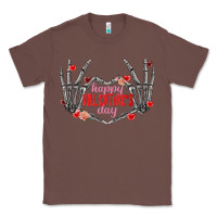 Chestnut Happy Valentine's Day skeleton hands Classic Tee - FaDigitalArtStudio