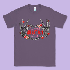 Happy Valentine's Day Skeleton Hands Classic Tee Designed By Fadigitalartstudio