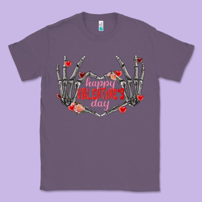 Happy Valentine's Day Skeleton Hands Classic Tee Designed By Fadigitalartstudio