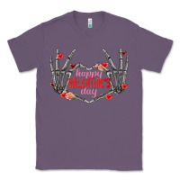Lavender Happy Valentine's Day skeleton hands Classic Tee - FaDigitalArtStudio