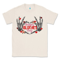 Natural Happy Valentine's Day skeleton hands Classic Tee - FaDigitalArtStudio