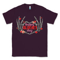 Plum Happy Valentine's Day skeleton hands Classic Tee - FaDigitalArtStudio
