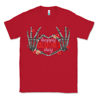 Red Happy Valentine's Day skeleton hands Classic Tee - FaDigitalArtStudio