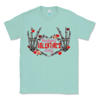 Seafoam Happy Valentine's Day skeleton hands Classic Tee - FaDigitalArtStudio