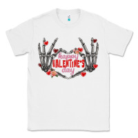 White Happy Valentine's Day skeleton hands Classic Tee - FaDigitalArtStudio