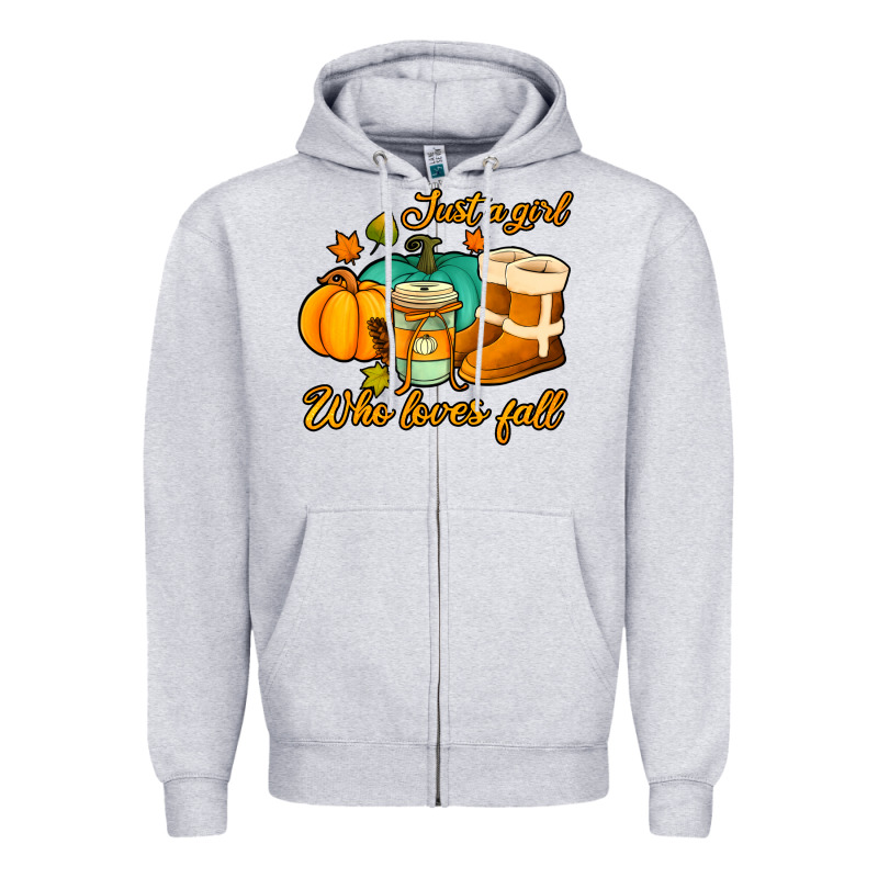 Just A Girl Who Loves Fall Zipper Hoodie by Jasminsmagicworld | Teevron