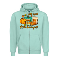 Seafoam just a girl who loves fall Zipper Hoodie - Jasminsmagicworld