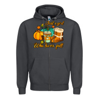 Smoke just a girl who loves fall Zipper Hoodie - Jasminsmagicworld