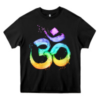 Black womens om symbol   psy trance goa yoga meditation buddhism buddhist v Heavy Core Tee - linhVisuals