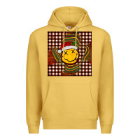 Antique Gold Christmas smiley face Premium Hoodie - BarkalooDesign