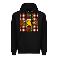 Black Christmas smiley face Premium Hoodie - BarkalooDesign