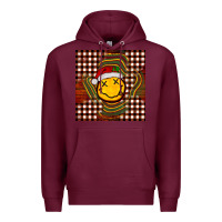 Burgundy Christmas smiley face Premium Hoodie - BarkalooDesign