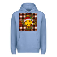 Colony Blue Christmas smiley face Premium Hoodie - BarkalooDesign