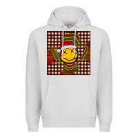 Dove Grey Christmas smiley face Premium Hoodie - BarkalooDesign