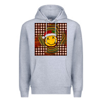 Heather Grey Christmas smiley face Premium Hoodie - BarkalooDesign