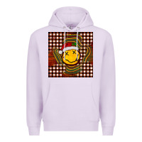 Lilac Christmas smiley face Premium Hoodie - BarkalooDesign