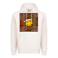 Pale Pink Christmas smiley face Premium Hoodie - BarkalooDesign