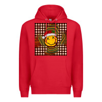 Red Christmas smiley face Premium Hoodie - BarkalooDesign