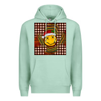 Seafoam Christmas smiley face Premium Hoodie - BarkalooDesign