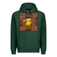 Sports Green Christmas smiley face Premium Hoodie - BarkalooDesign
