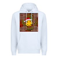 White Christmas smiley face Premium Hoodie - BarkalooDesign