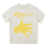 Cream Midnight Oil colour Heavy Core Tee - linhVisuals
