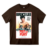 Chocolate Brown fist of fury by bruce Heavy Core Tee - linhVisuals