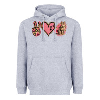 Heather Grey Peace Love Cats Heavyweight Hoodie - Jasminsmagicworld