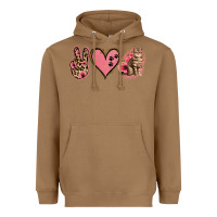 Toasted Coconut Peace Love Cats Heavyweight Hoodie - Jasminsmagicworld