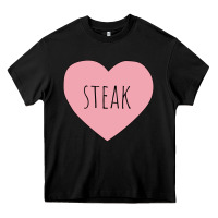 Black i heart steak Heavy Core Tee - linhVisuals