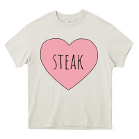 Cream i heart steak Heavy Core Tee - linhVisuals