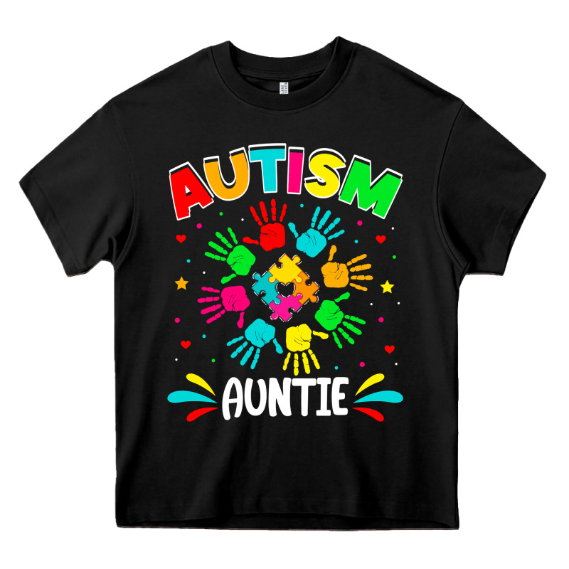 Autistic Auntie Puzzle Support Family Autism Awareness Sweatshirt Heavy Core Tee by linhVisuals | Teevron